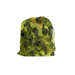Olive Seamless Camouflage Pattern Drawstring Pouches (medium)  by Nexatart