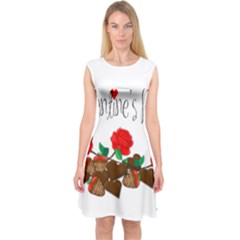 Valentine s Day Gift Capsleeve Midi Dress by Valentinaart