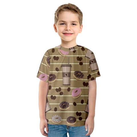 Coffee And Donuts  Kids  Sport Mesh Tee by Valentinaart