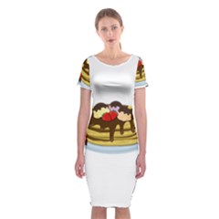 Pancakes - Shrove Tuesday Classic Short Sleeve Midi Dress by Valentinaart