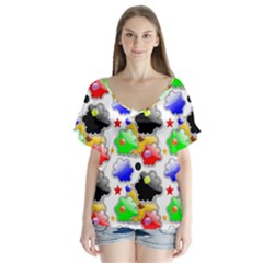 Pattern Background Wallpaper Design Flutter Sleeve Top by Nexatart