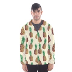 Pineapple Wallpaper Pattern Hooded Wind Breaker (men) by Nexatart
