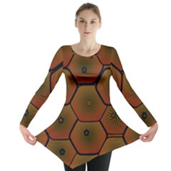 Psychedelic Pattern Long Sleeve Tunic  by Nexatart