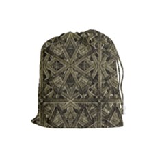 Futuristic Polygonal Drawstring Pouches (large)  by dflcprints