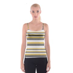 Textile Design Knit Tan White Spaghetti Strap Top by Nexatart