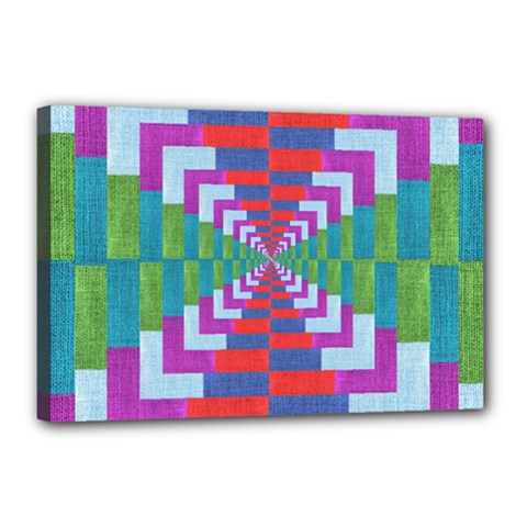 Texture Fabric Textile Jute Maze Canvas 18  X 12  by Nexatart