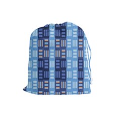 Textile Structure Texture Grid Drawstring Pouches (large)  by Nexatart
