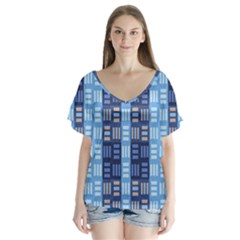 Textile Structure Texture Grid Flutter Sleeve Top by Nexatart