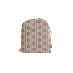Background Rough Stripes Brown Tan Drawstring Pouches (small)  by Amaryn4rt