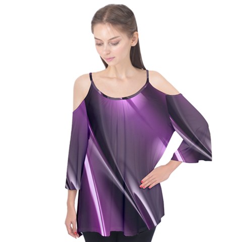 Purple Fractal Mathematics Abstract Flutter Tees by Amaryn4rt