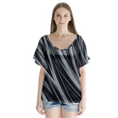 Fractal Mathematics Abstract Flutter Sleeve Top by Amaryn4rt
