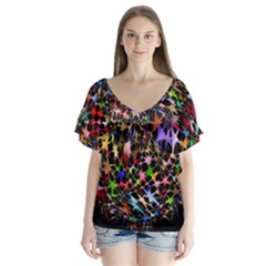 Network Integration Intertwined Flutter Sleeve Top by Amaryn4rt