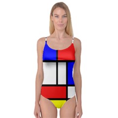 Mondrian Red Blue Yellow Camisole Leotard  by Amaryn4rt