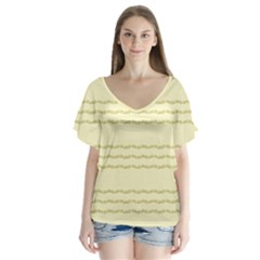 Background Pattern Lines Flutter Sleeve Top by Amaryn4rt