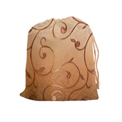 Texture Material Textile Gold Drawstring Pouches (extra Large) by Amaryn4rt