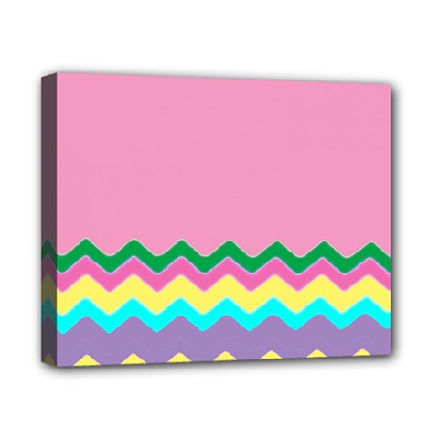 Easter Chevron Pattern Stripes Canvas 10  X 8  by Amaryn4rt