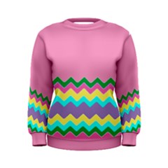 Easter Chevron Pattern Stripes Women s Sweatshirt by Amaryn4rt
