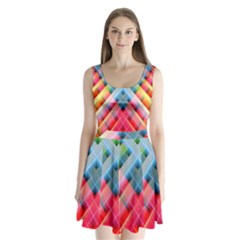 Graphics Colorful Colors Wallpaper Graphic Design Split Back Mini Dress  by Amaryn4rt