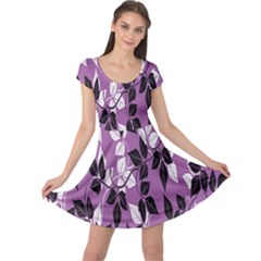 Floral Pattern Background Cap Sleeve Dresses by Amaryn4rt