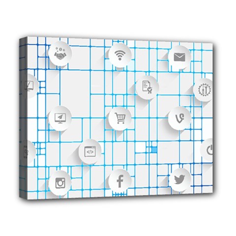 Icon Media Social Network Deluxe Canvas 20  X 16   by Amaryn4rt