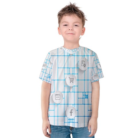 Icon Media Social Network Kids  Cotton Tee by Amaryn4rt