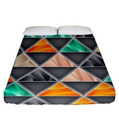 Abstract Geometric Triangle Shape Fitted Sheet (king Size) by Amaryn4rt