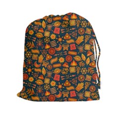 Pattern Background Ethnic Tribal Drawstring Pouches (xxl) by Amaryn4rt