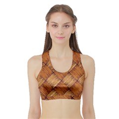 Vector Square Texture Pattern Sports Bra With Border by Amaryn4rt