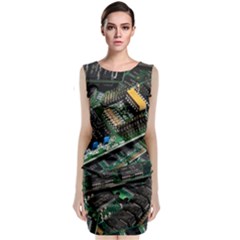 Computer Ram Tech Sleeveless Velvet Midi Dress by Amaryn4rt