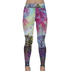 Bench In Spring Forest Classic Yoga Leggings by Amaryn4rt
