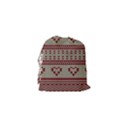 Stitched Seamless Pattern With Silhouette Of Heart Drawstring Pouches (XS)  View2