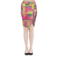 Abstract Pattern Midi Wrap Pencil Skirt by Simbadda