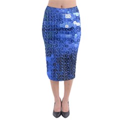 Blue Sequins Midi Pencil Skirt by boho