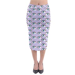 Purple Eyeballs Midi Pencil Skirt by boho