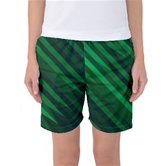 Abstract Blue Stripe Pattern Background Women s Basketball Shorts by Simbadda