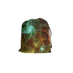 Art Shell Spirals Texture Drawstring Pouches (small)  by Simbadda