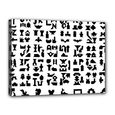 Anchor Puzzle Booklet Pages All Black Canvas 16  X 12  by Simbadda