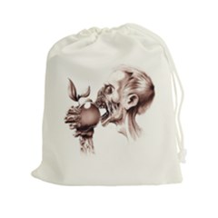 Zombie Apple Bite Minimalism Drawstring Pouches (xxl) by Simbadda