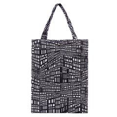 Recursive Subdivision Between 5 Source Lines Screen Black Classic Tote Bag by Simbadda