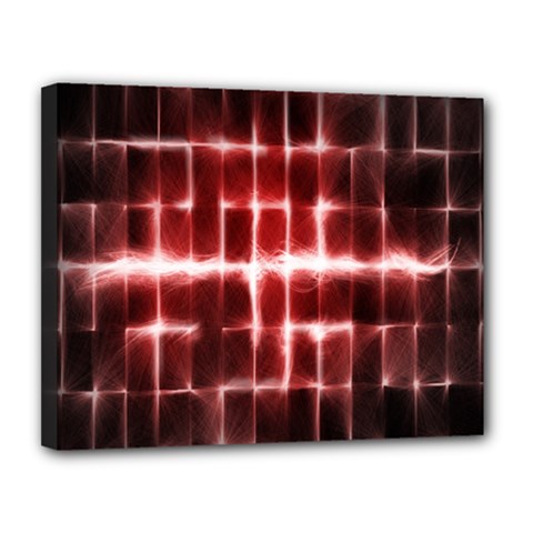 Electric Lines Pattern Canvas 14  X 11  by Simbadda