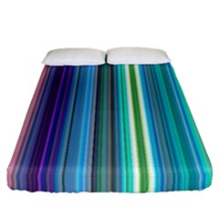 Color Stripes Fitted Sheet (queen Size) by Simbadda