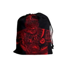 Warrior - Red Drawstring Pouches (large)  by Valentinaart