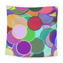 Dots Circles Colorful Unique Square Tapestry (large) by Simbadda