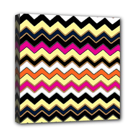 Colorful Chevron Pattern Stripes Pattern Mini Canvas 8  X 8  by Simbadda