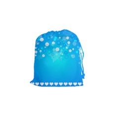 Blue Dot Star Drawstring Pouches (small)  by Simbadda