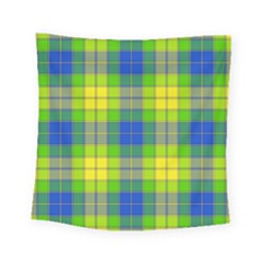 Spring Plaid Yellow Square Tapestry (small) by Simbadda