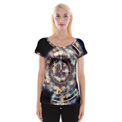 Science Fiction Background Fantasy Women s Cap Sleeve Top by Simbadda