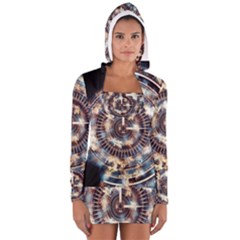 Science Fiction Background Fantasy Women s Long Sleeve Hooded T-shirt by Simbadda