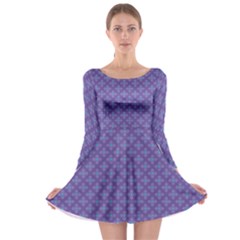 Abstract Purple Pattern Background Long Sleeve Skater Dress by TastefulDesigns