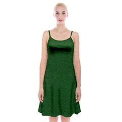 Texture Green Rush Easter Spaghetti Strap Velvet Dress by Simbadda